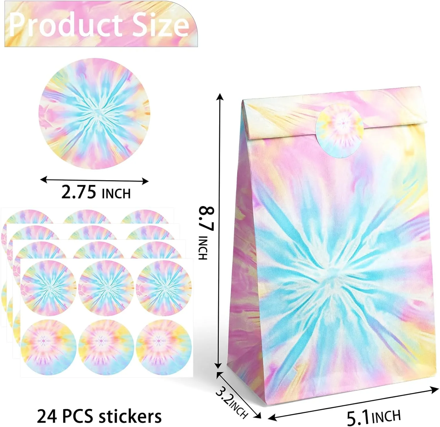 Tie Dye Party Favors - Goodie Bags for Kids' Birthday Parties