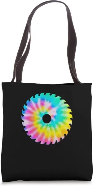 Tie Dye Saw Blade Carpenter Woodworker Woodworking Tote Bag