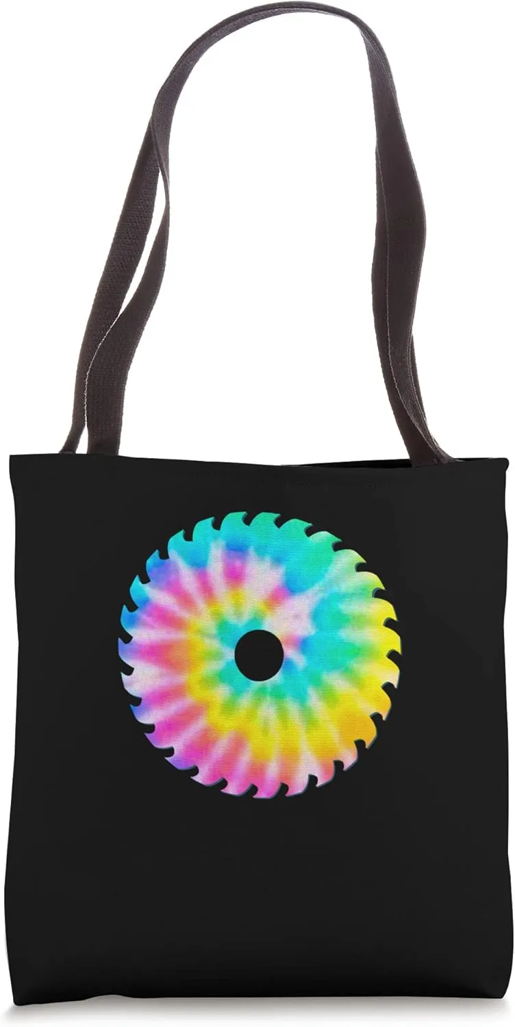 Tie Dye Saw Blade Carpenter Woodworker Woodworking Tote Bag
