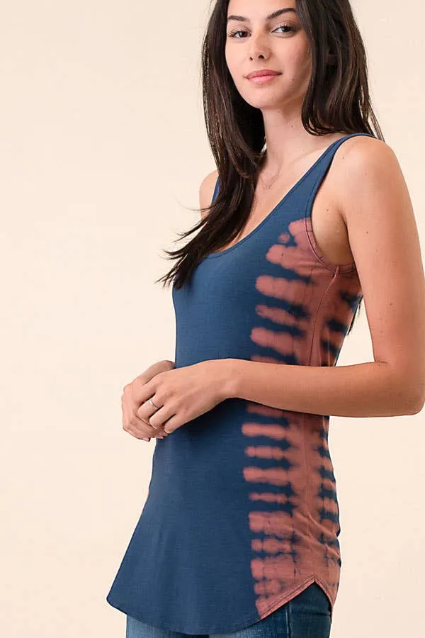 TIE DYE SLEEVELESS TANK TOP - D3001BSL
