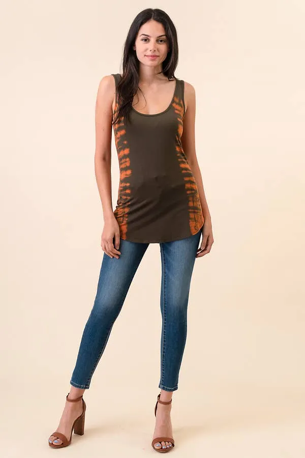 TIE DYE SLEEVELESS TANK TOP - D3001BSL