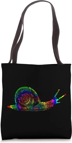 Tie Dye Snail Hippie 70s Vintage Snail Lover Tote Bag