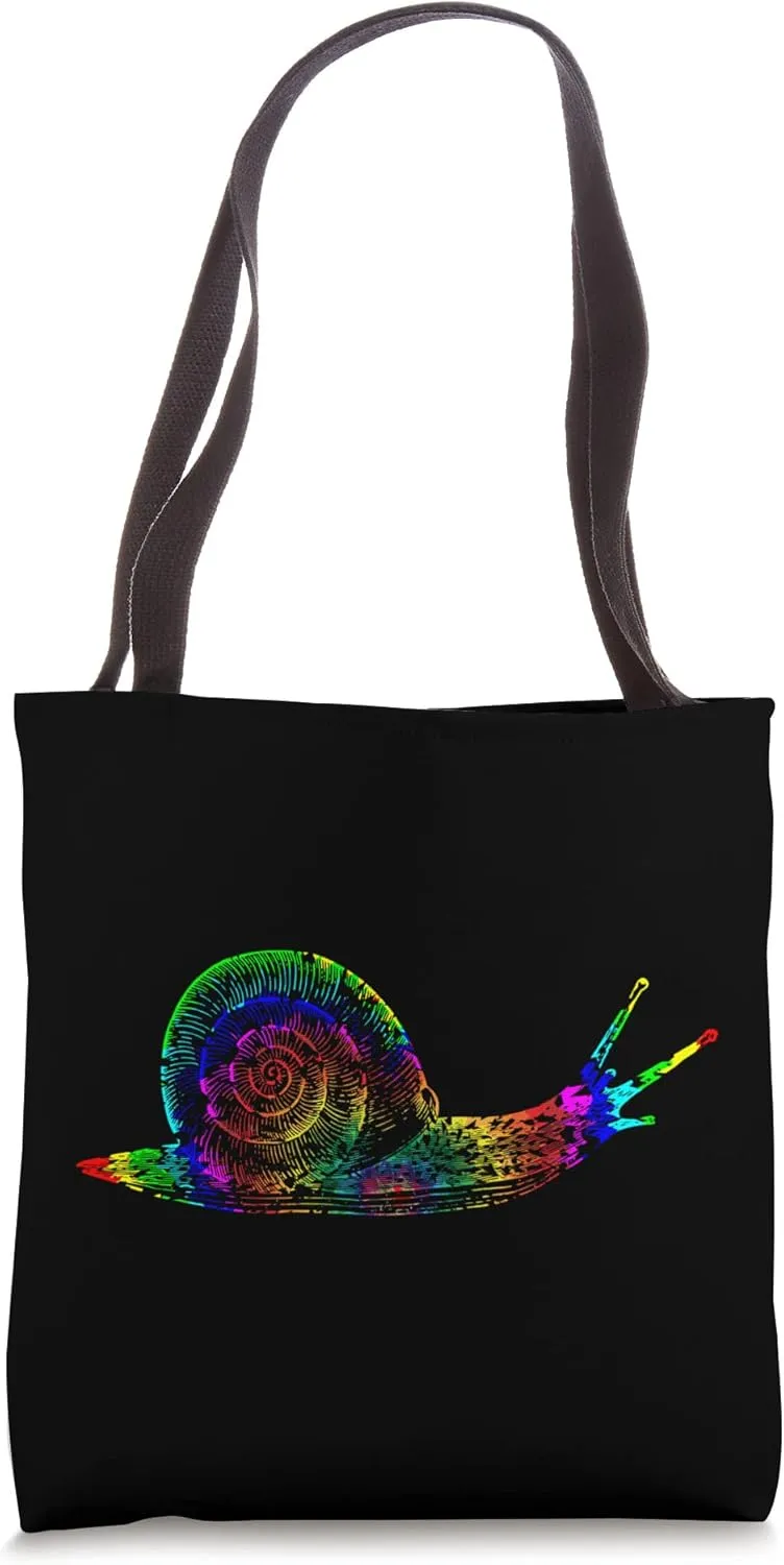 Tie Dye Snail Hippie 70s Vintage Snail Lover Tote Bag