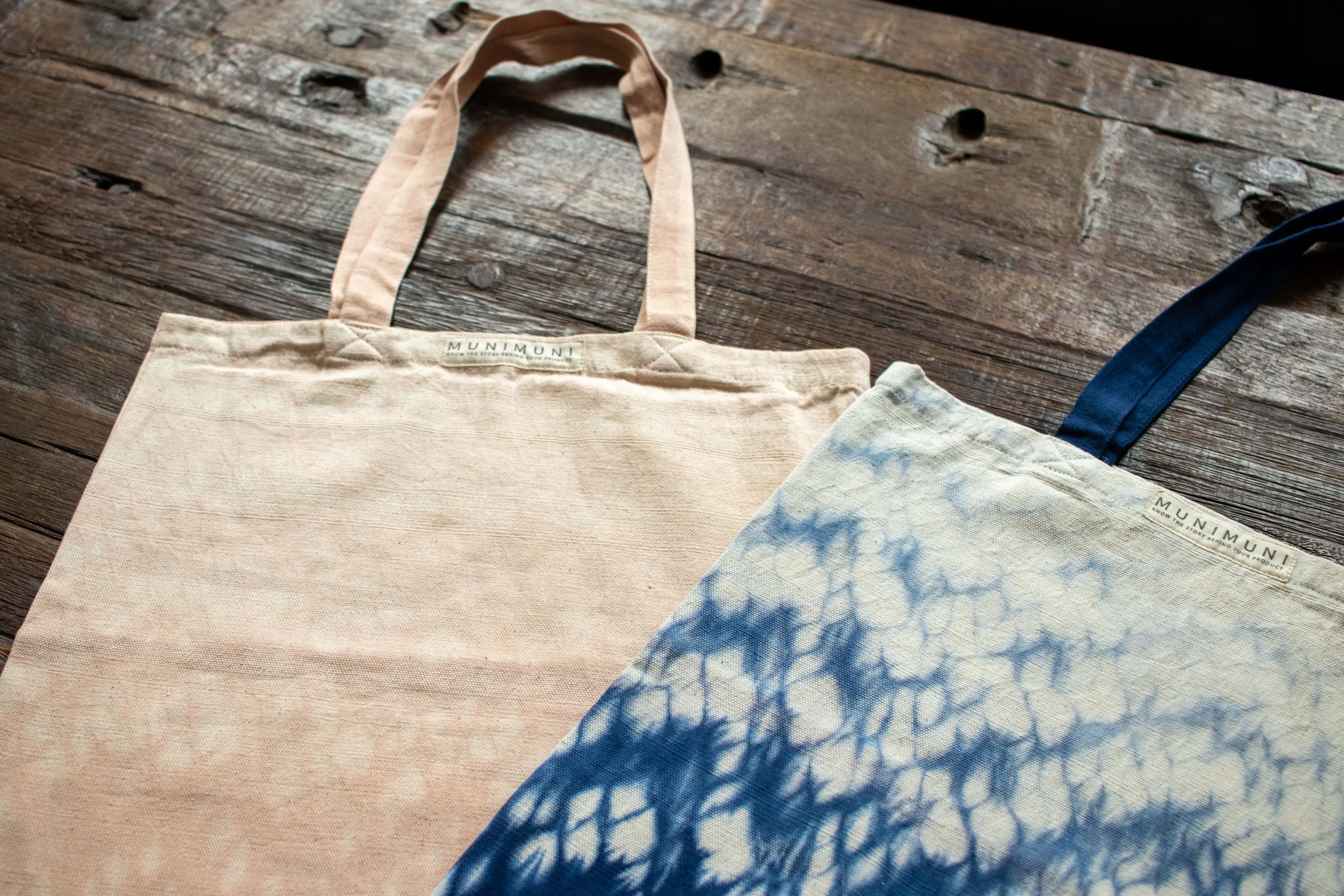 Tie Dye Tote Bag Small - Raindrop Indigo Blue
