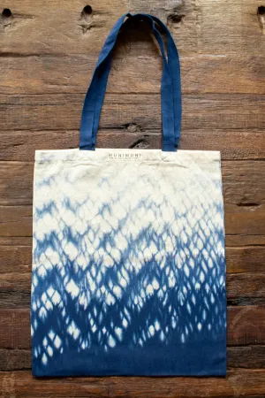 Tie Dye Tote Bag Small - Raindrop Indigo Blue