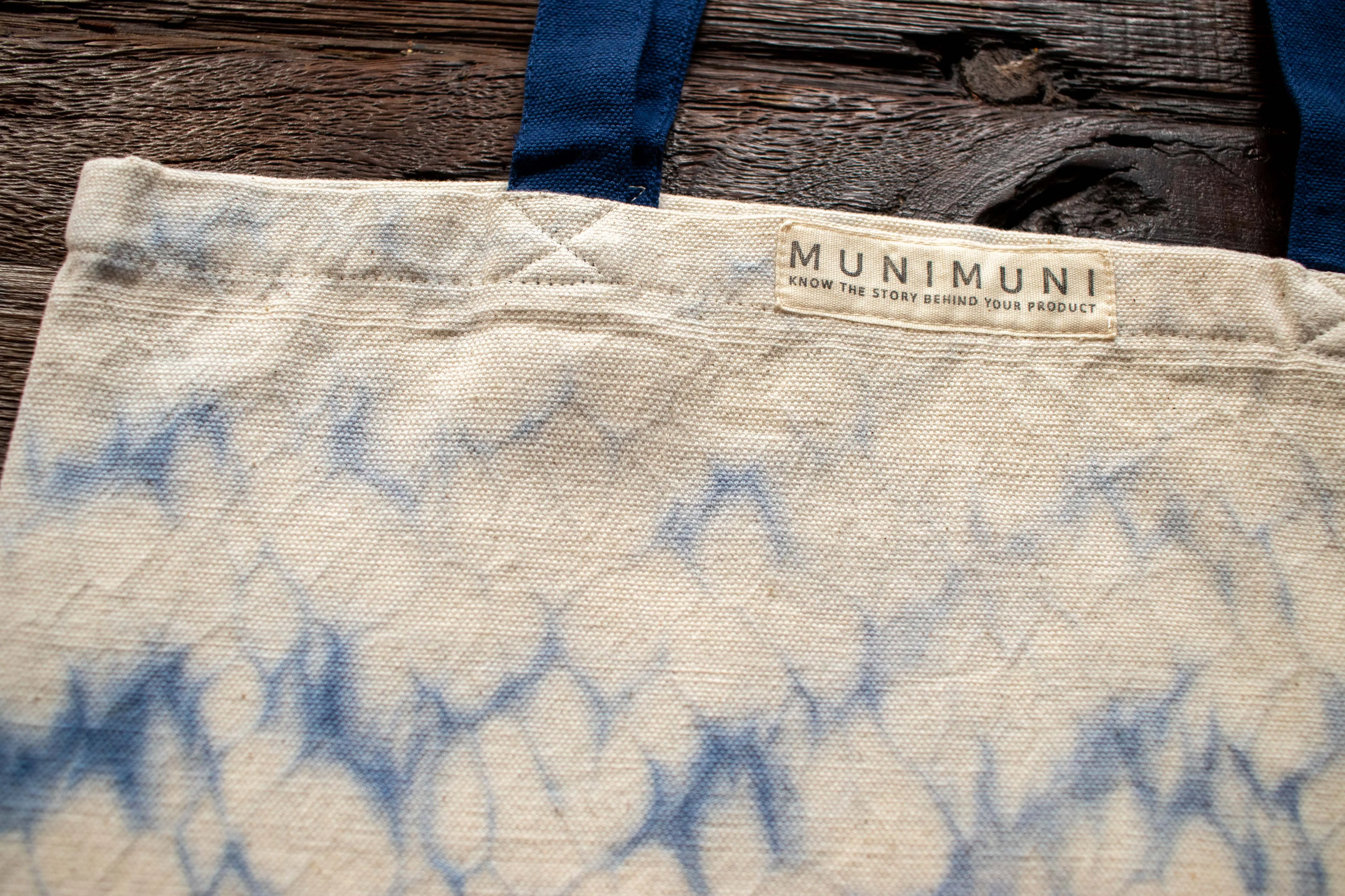 Tie Dye Tote Bag Small - Raindrop Indigo Blue