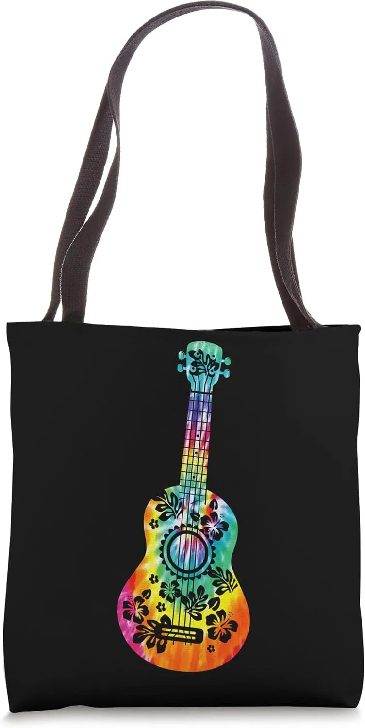 Tie Dye Ukulele Player Hawaiian Musician Tote Bag