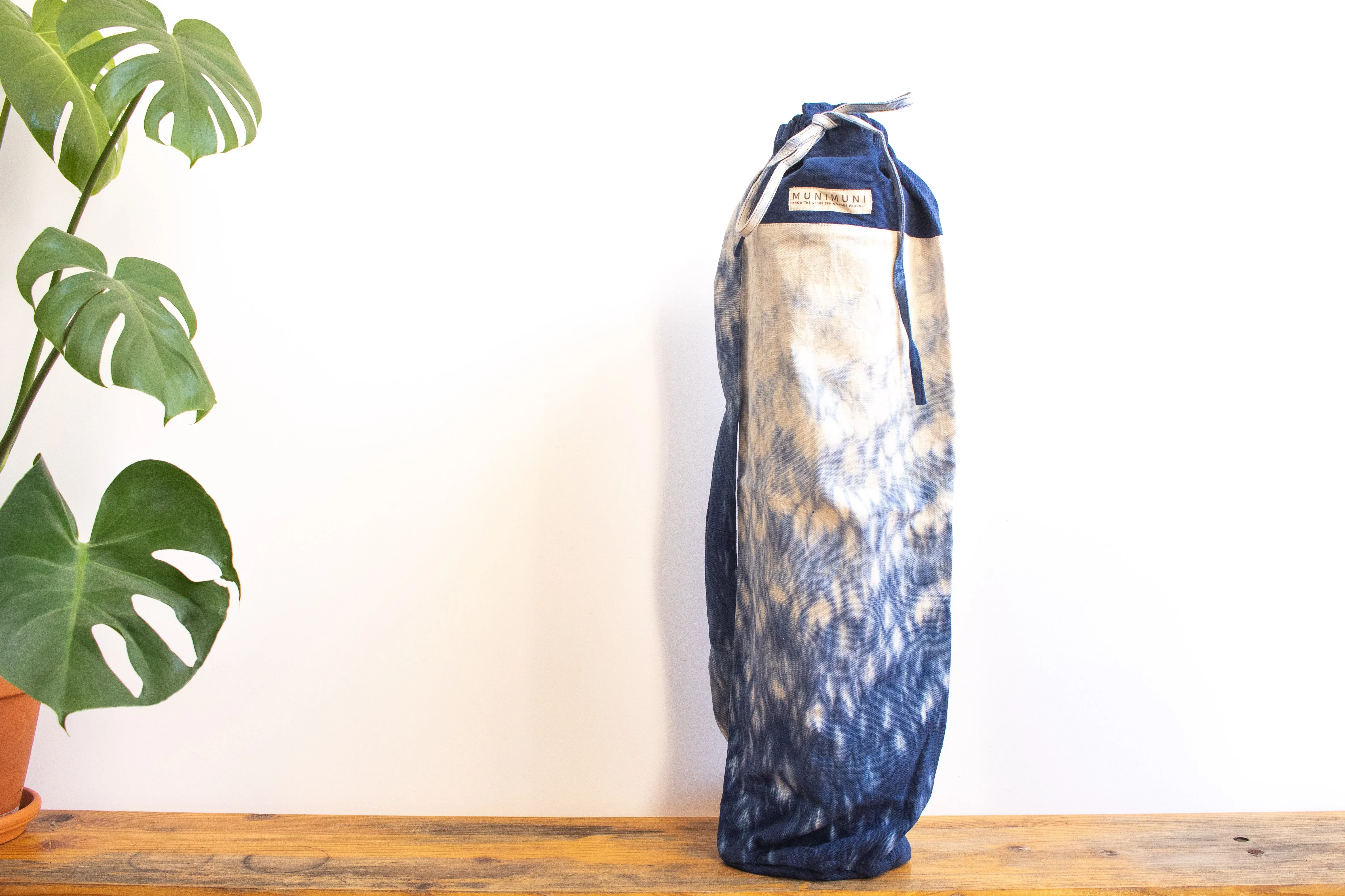 Tie Dye Yoga Mat Bag - Raindrop Indigo Blue