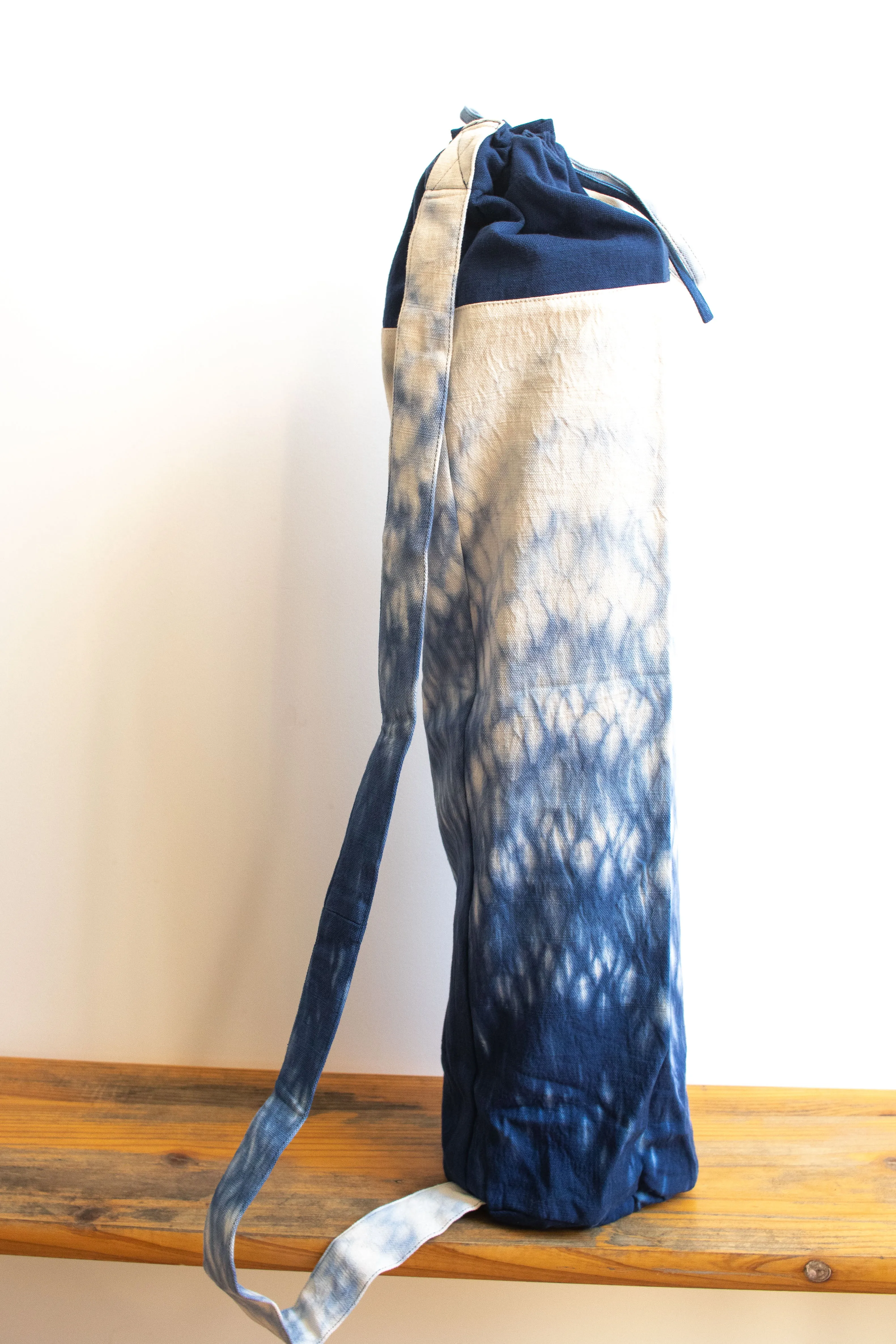 Tie Dye Yoga Mat Bag - Raindrop Indigo Blue