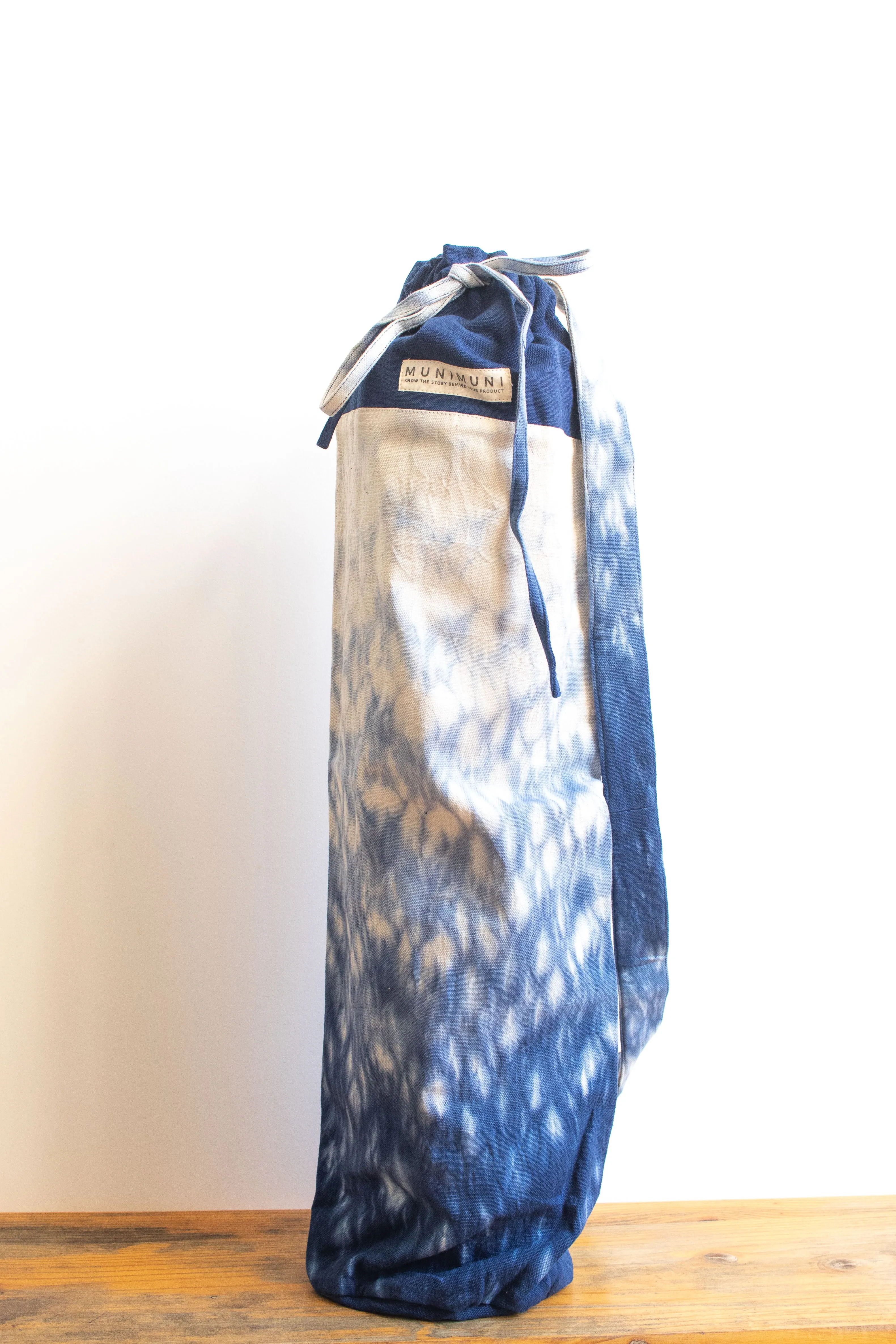 Tie Dye Yoga Mat Bag - Raindrop Indigo Blue