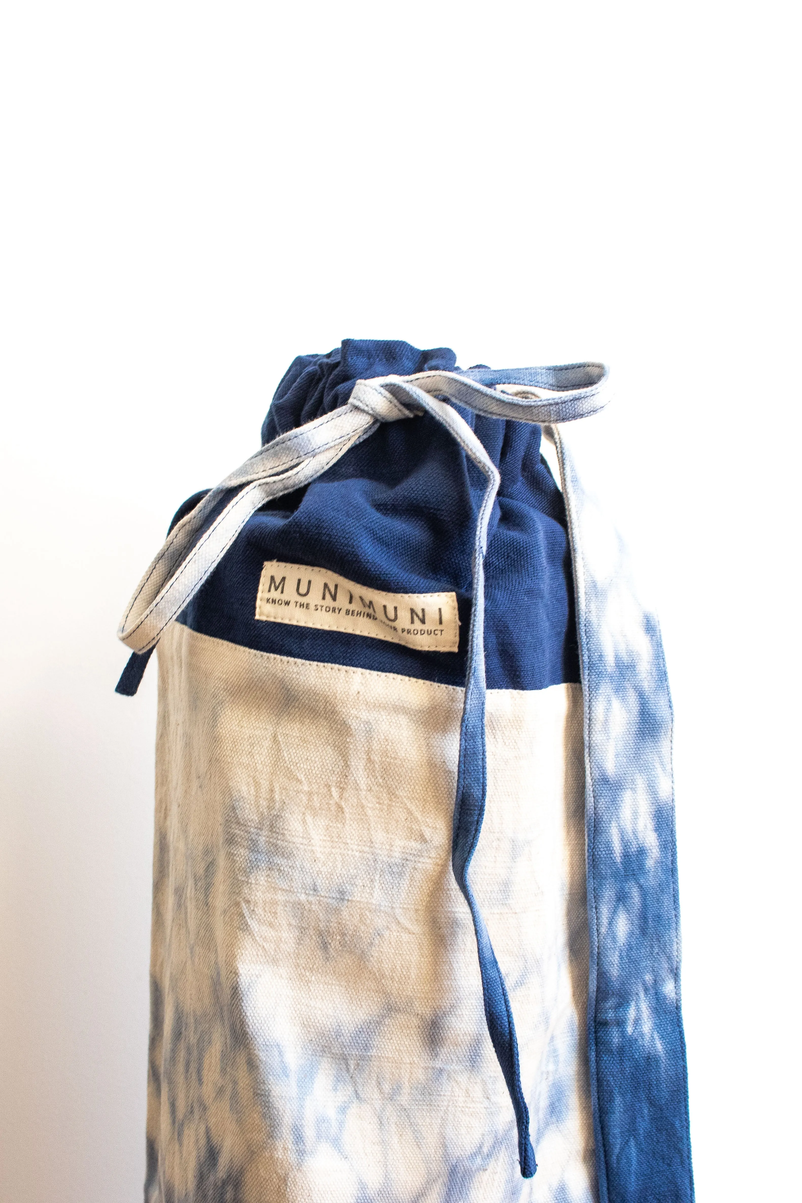 Tie Dye Yoga Mat Bag - Raindrop Indigo Blue