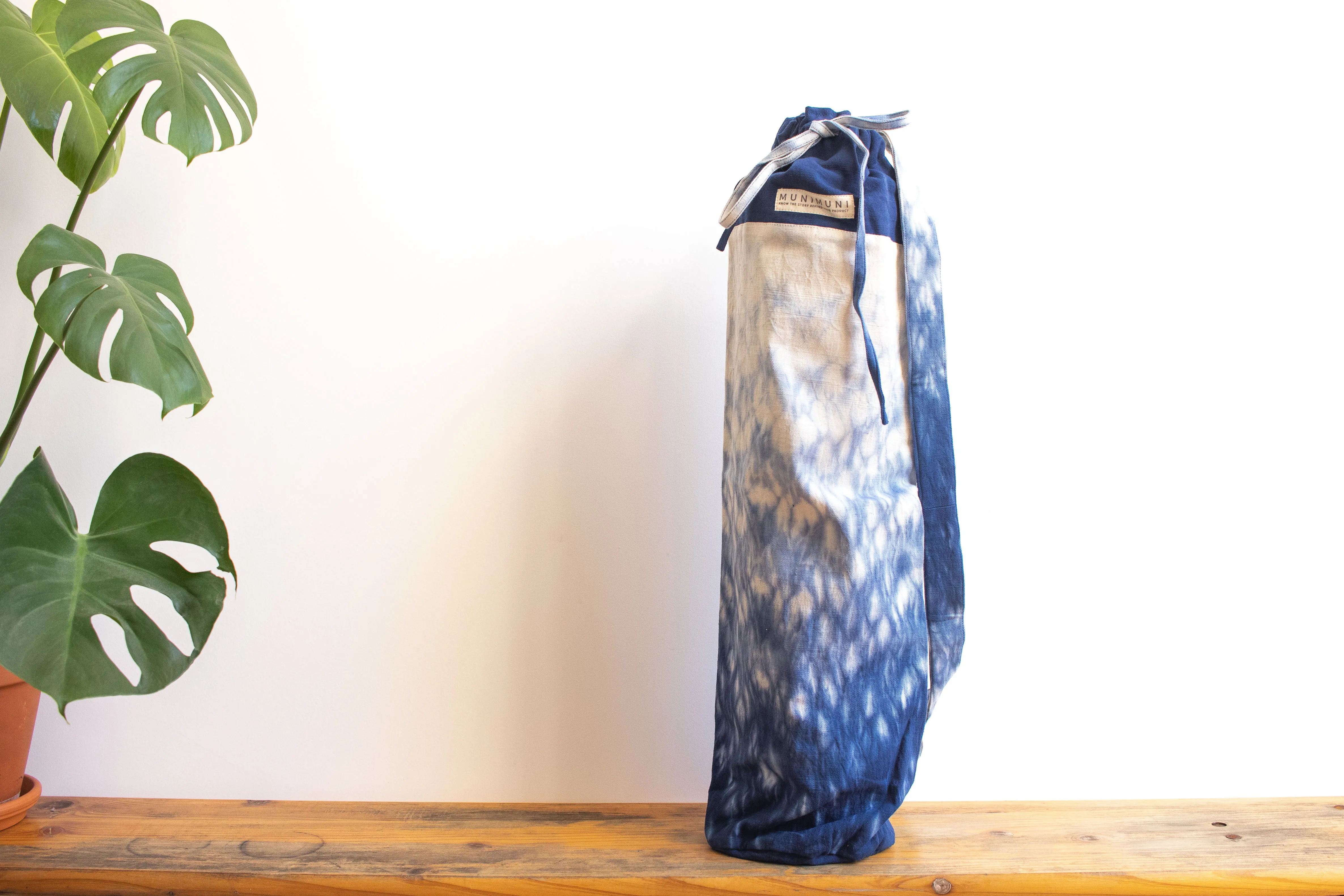 Tie Dye Yoga Mat Bag - Raindrop Indigo Blue