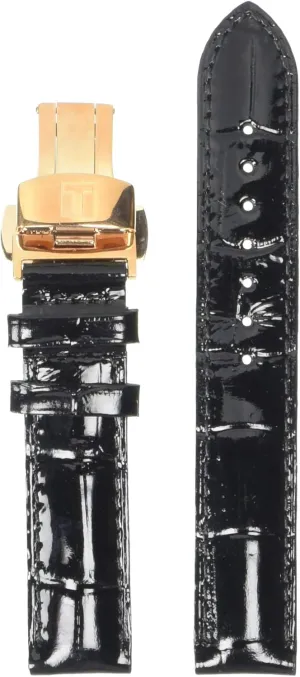 Tissot womens Leather Calfskin Watch Strap Black T600034549