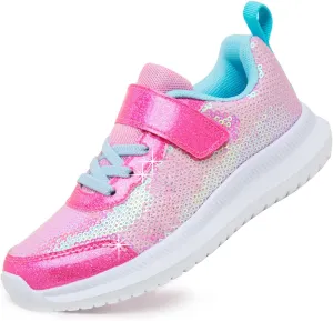 Toandon Toddler Kids Sneakers Sparkle Fashion Glitter Sequins Canvas Shoes