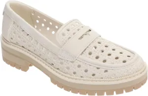 TOMS - Womens Cara Dress Casual Shoes, Color Light Sand Leather Embossed Perf, Size: 10 B(M) US