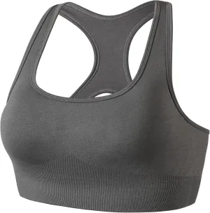 TomTiger Sports Bras for Women High Impact Racerback Removable Padded Seamless Yoga Workout Activewear Bra