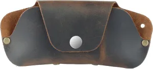 Toprank Leather Eyeglass Case - Handmade Slim Sunglasses Holder, Genuine and Universal Fit for Men and Women