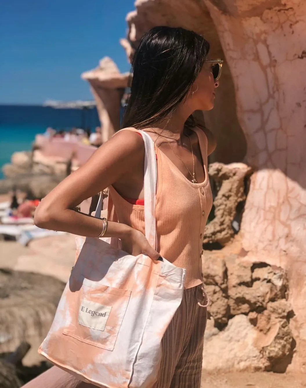 Tote bag Peach Tie Dye