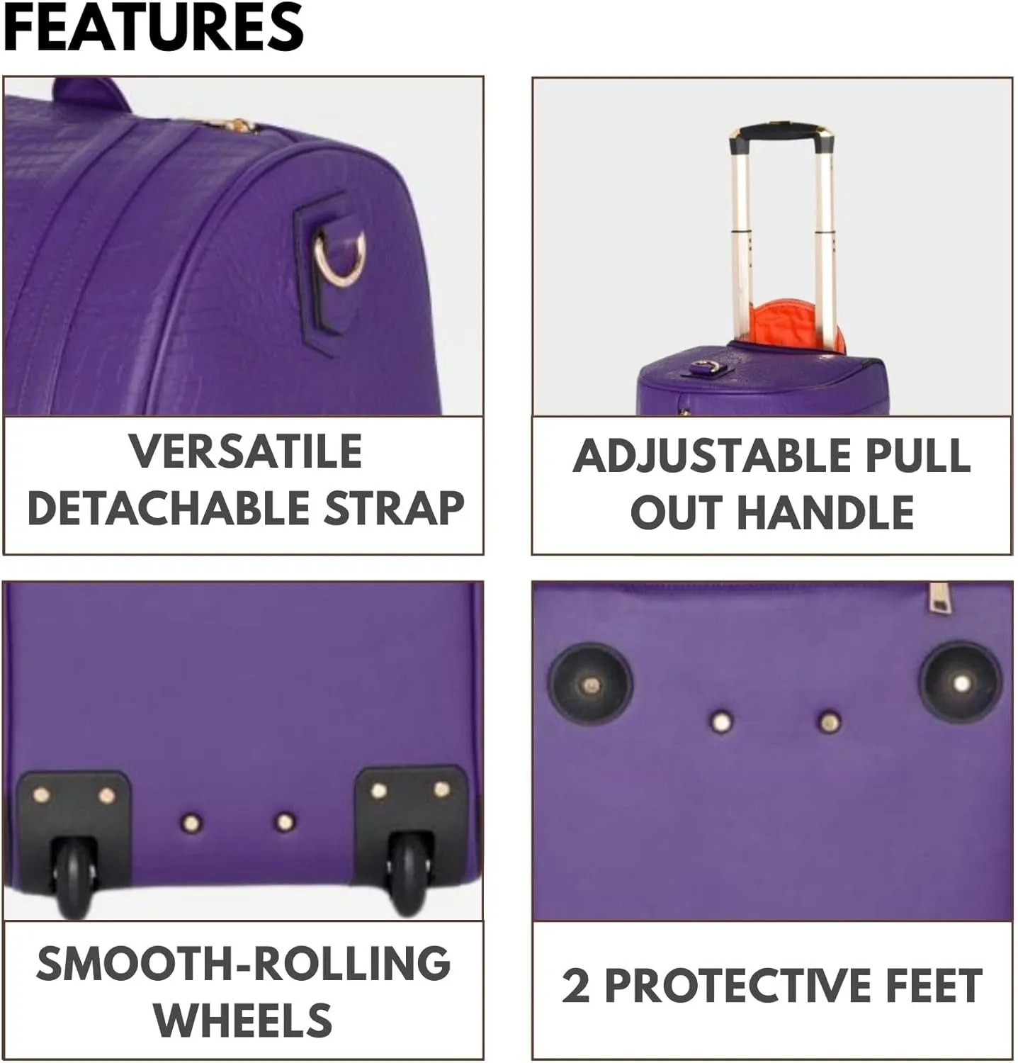 Tote&Carry Apollo 2 Large Rolling Duffle Bag with Wheels, Carry-On Roll Duffel for Travel, Gym, Sports, Daily, Weekend & All-Purpose Use for Men & Women
