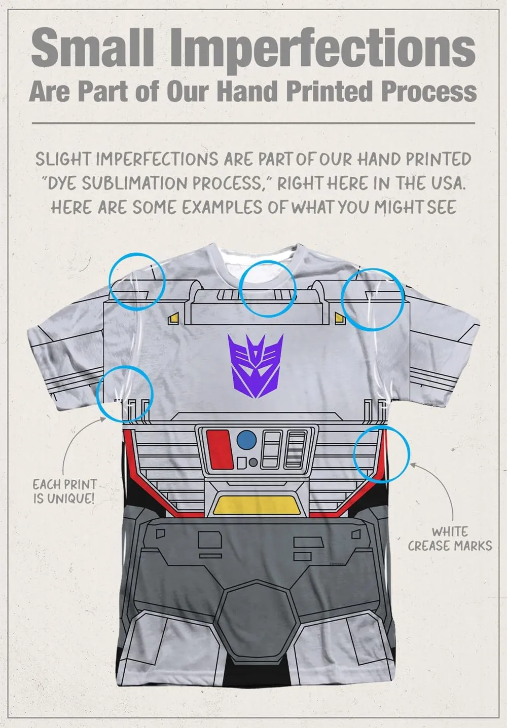 Transformers Cosplays Collection Unisex Adult Sublimated Halloween Costume T Shirt (Front/Back)