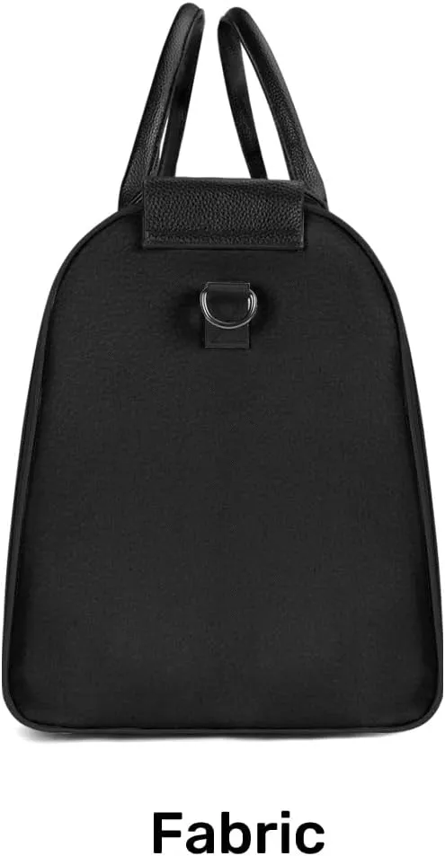 Travel Duffle Bag - Personalized Leather Foldable Travel Bag First Bump, Gifts For Dad, Mom On Father's Day, Christmas, Birthday (Fabric, Hand Bump Black)