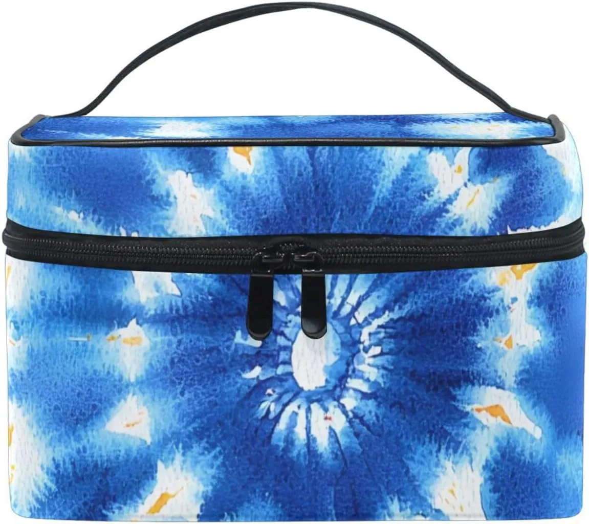 Travel Makeup Bag for Women Symmetrical Tie Dye Makeup Organizer Large Capacity Toiletry Bag Cosmetic Bags