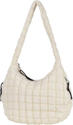 TRBSXRT Quilted Puffer Crossbody Bag and Purse for women - Cotton Padding Satchel Handbag Hobo Shoulder Bag