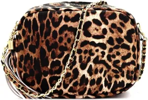 Trendeology Girls Womens Leopard Snake Zebra Print Faux Leather Square Crossbody Bag Purse