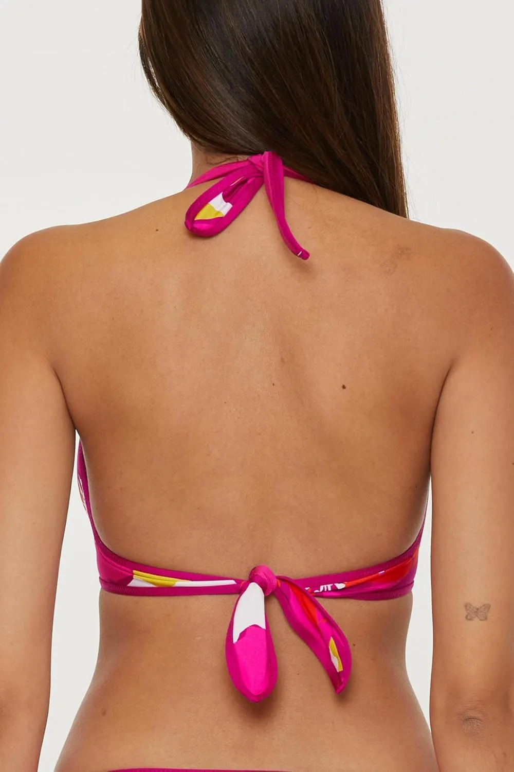 Trina Turk Women's Bloom Reversible Bikini Top, Floral Print, Adjustable, Tie Back, Swimwear Separates