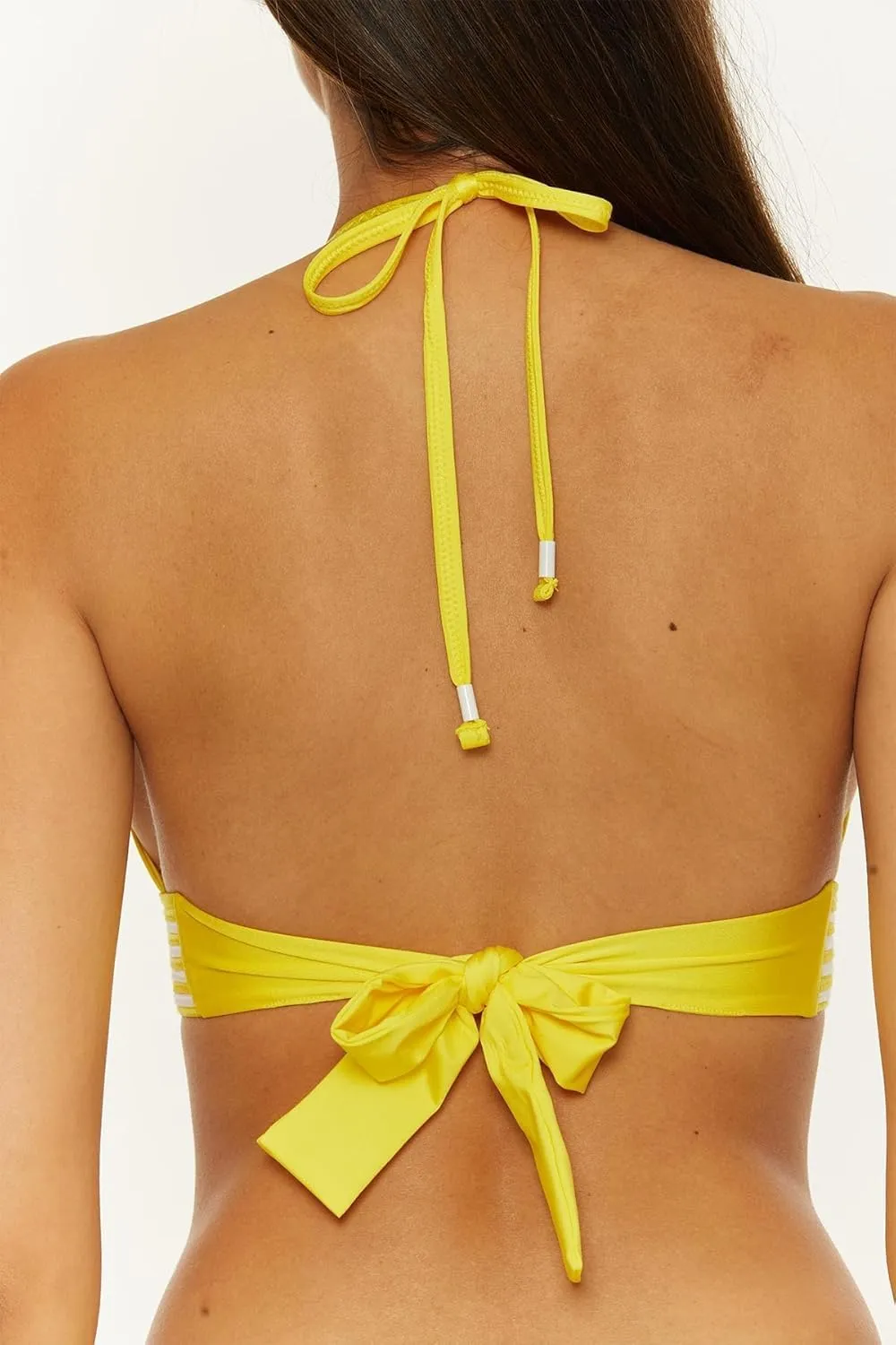 Trina Turk Women's Monaco Pleated Halter Bikini Top, Adjustable, Tie Back, Swimwear Separates
