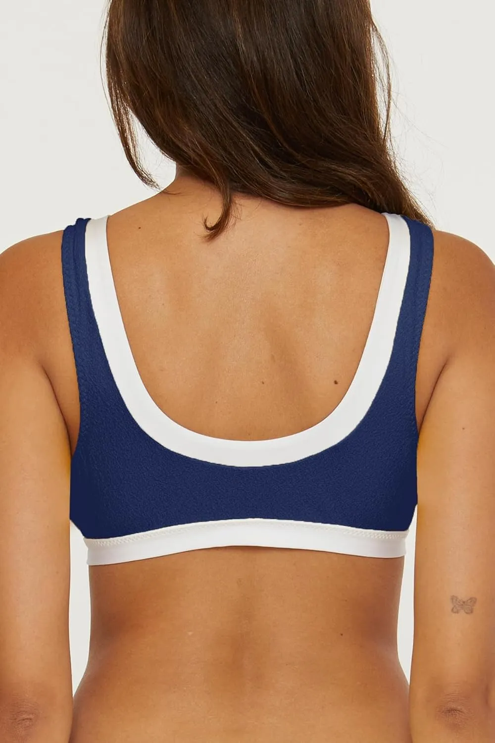 Trina Turk Women's Standard Courtside Banded Bikini Top, Front Tie Closure, Swimwear Separates