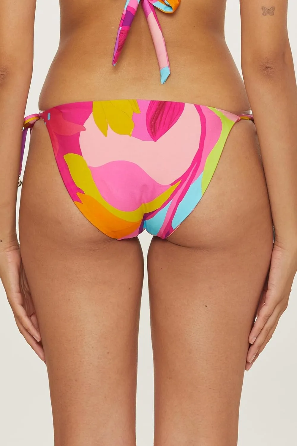 Trina Turk Women's Standard Lilleth Tie Side Bikini Bottom, Floral Print, Cheeky Coverage, Swimwear Separates