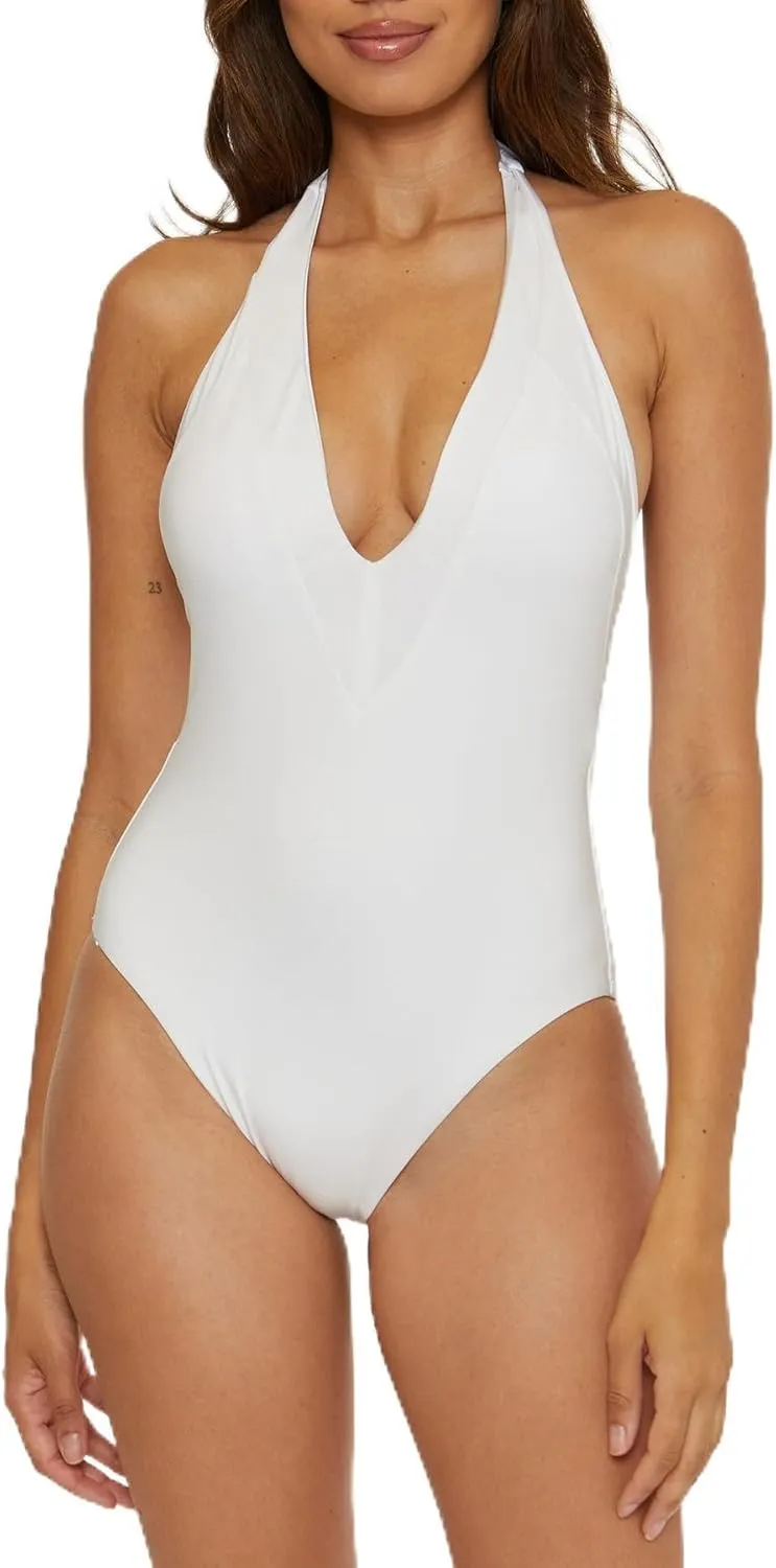 Trina Turk Women's Standard Monaco V One Piece Swimsuit, Plunge Neck, Bathing Suits