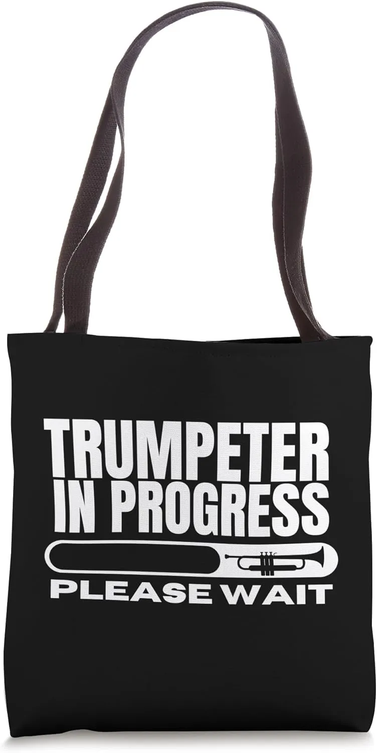 Trumpeter In Progress Loading Funny Trumpet Tote Bag
