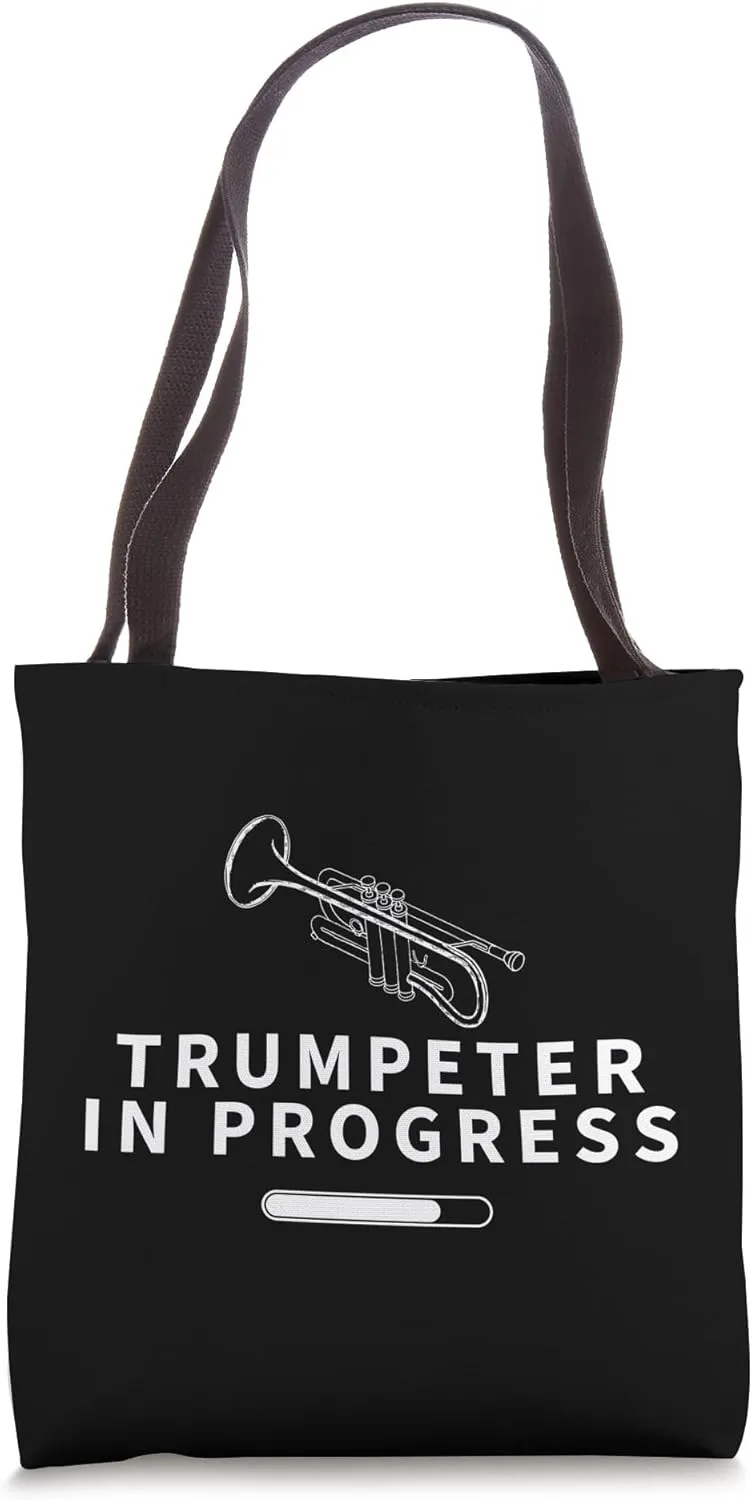 Trumpeter In Progress Loading Funny Trumpet Tote Bag
