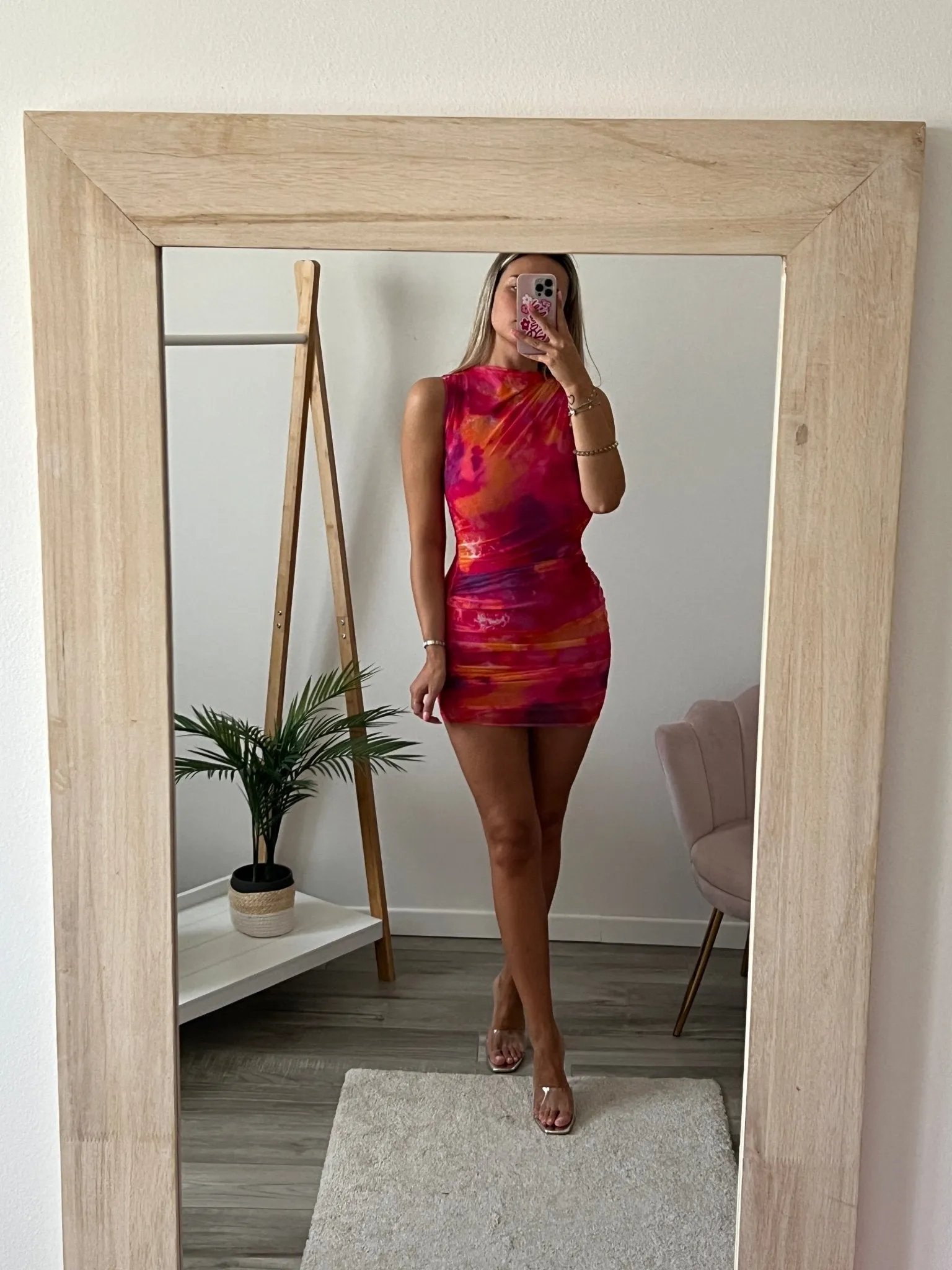 Tubino  Sunset smanicato in tulle tie-dye