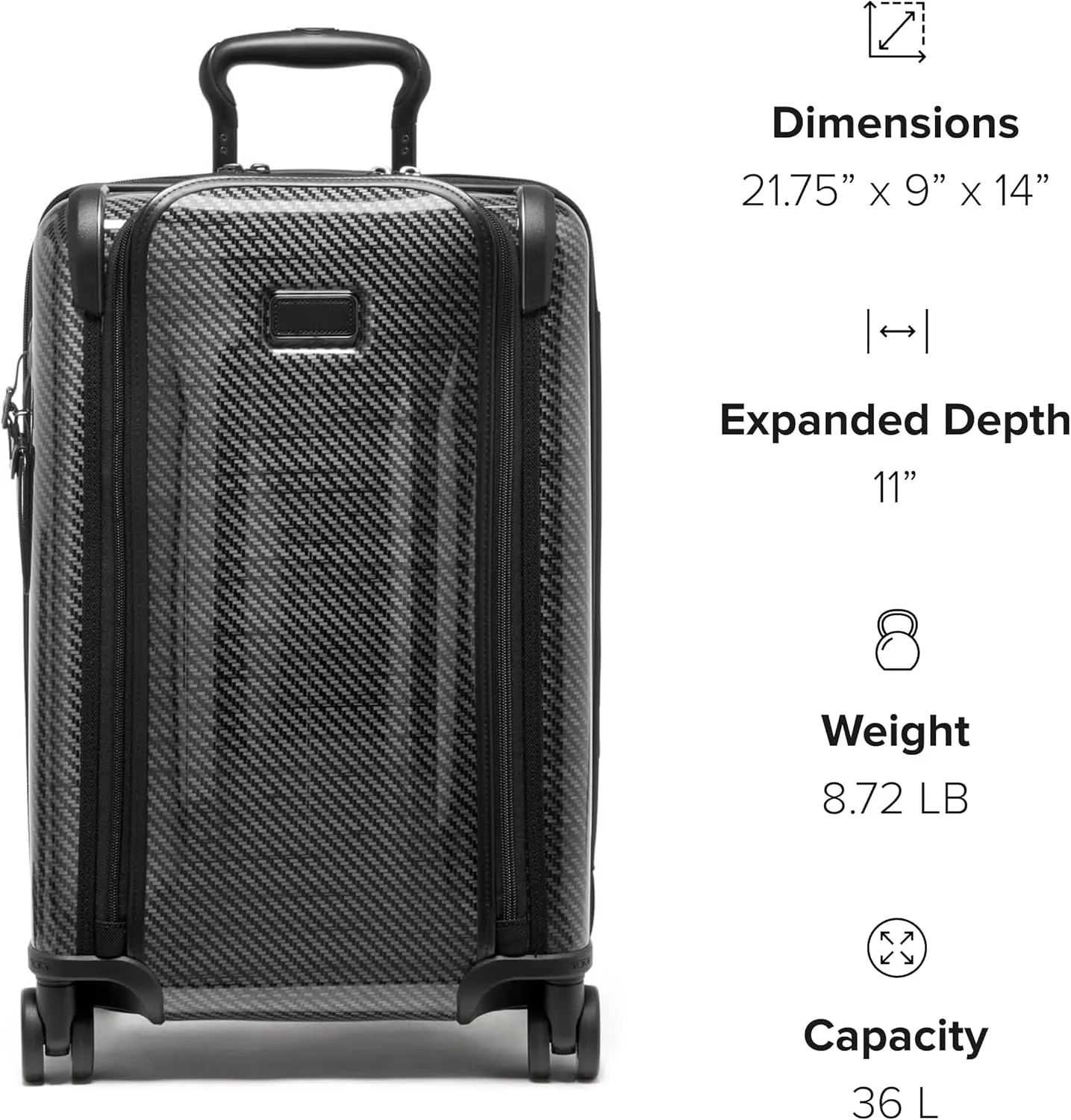 TUMI - Tegra-Lite 4 Wheel Luggage - Highly Durable Suitcase, Flexible Shell, Sleek and Lightweight Men's and Women's Expandable Rolling Bag - International, Black Graphite