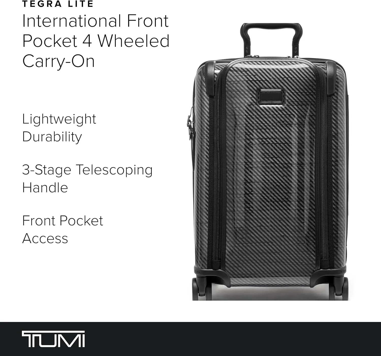 TUMI - Tegra-Lite 4 Wheel Luggage - Highly Durable Suitcase, Flexible Shell, Sleek and Lightweight Men's and Women's Expandable Rolling Bag - International, Black Graphite