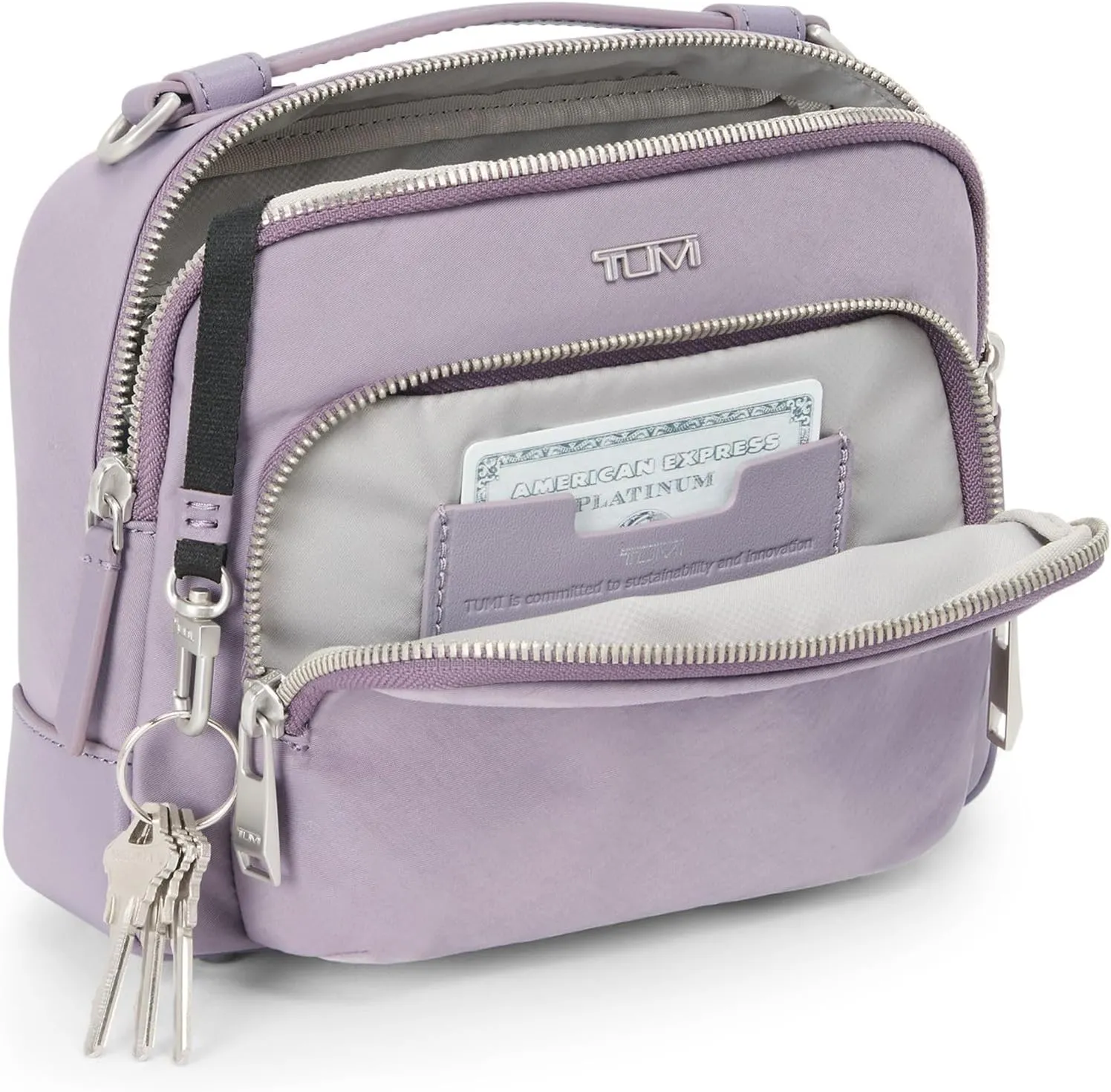 TUMI - Voyageur Teghan Crossbody - Compact Purse with Leather Trim - Sleek Crossbody Bags - For Everyday Casual Travel