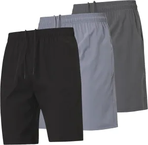 Ultra Performance Gym Shorts Men 3 Pack Mens Nylon Stretch Athletic Running Shorts for Men with Zipper Pockets 6 “ Inseam
