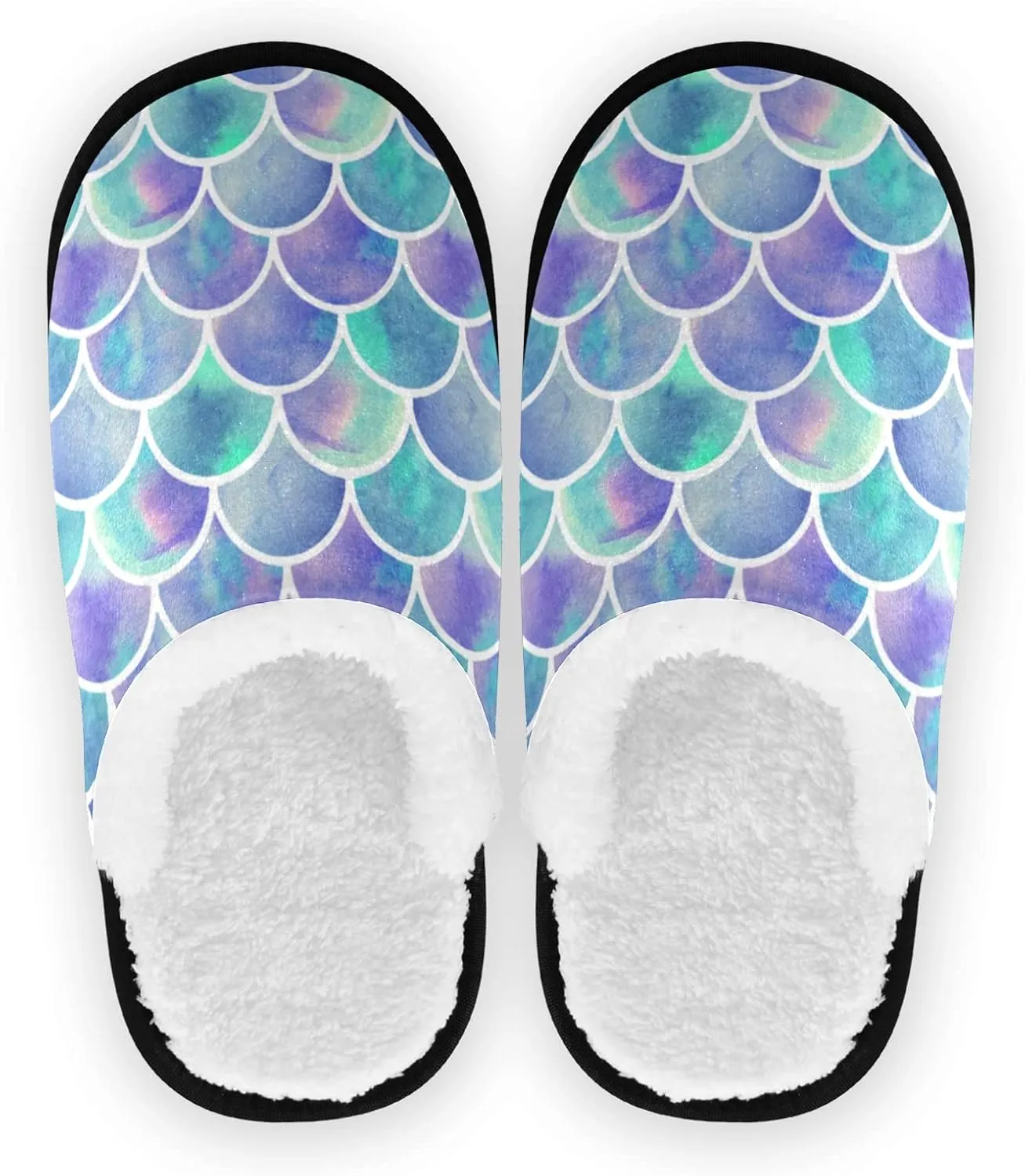 Unisex Slippers Fuzzy Feet Plush Cotton Slippers Anti-Slip Warm House Shoes M/L