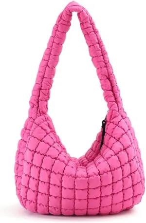 VAKAER Puffer Tote Bag for Women Quilted Crossbody Large Hobo Carryall Lightweight Padded Shoulder Bag for Travel Work