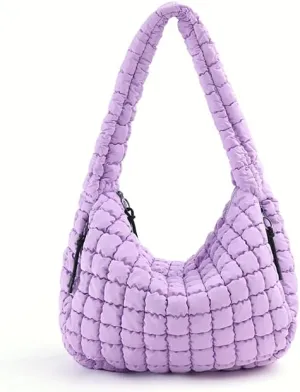 VAKAER Puffer Tote Bag for Women Quilted Crossbody Large Hobo Carryall Lightweight Padded Shoulder Bag for Travel Work