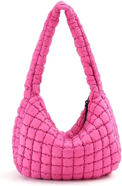 VAKAER Puffer Tote Bag for Women Quilted Crossbody Large Hobo Carryall Lightweight Padded Shoulder Bag for Travel Work