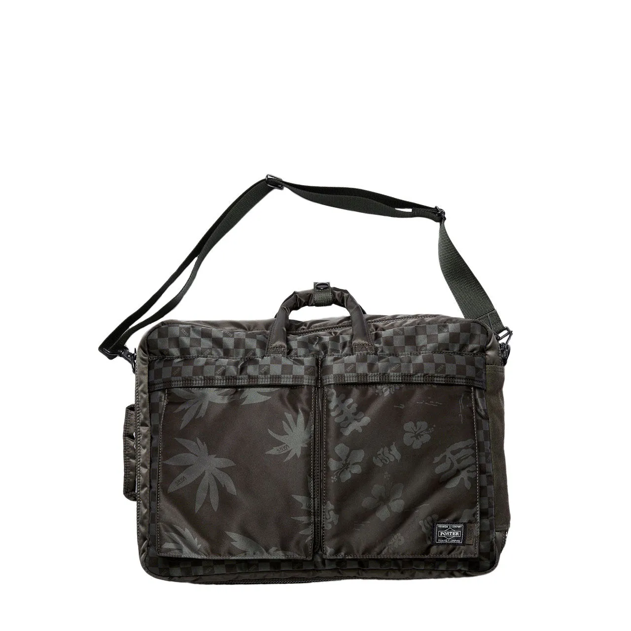 vans vault x porter by yoshida tanker 3-way briefcase (olive)