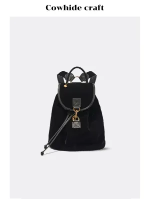 Velvet and Leather Backpack