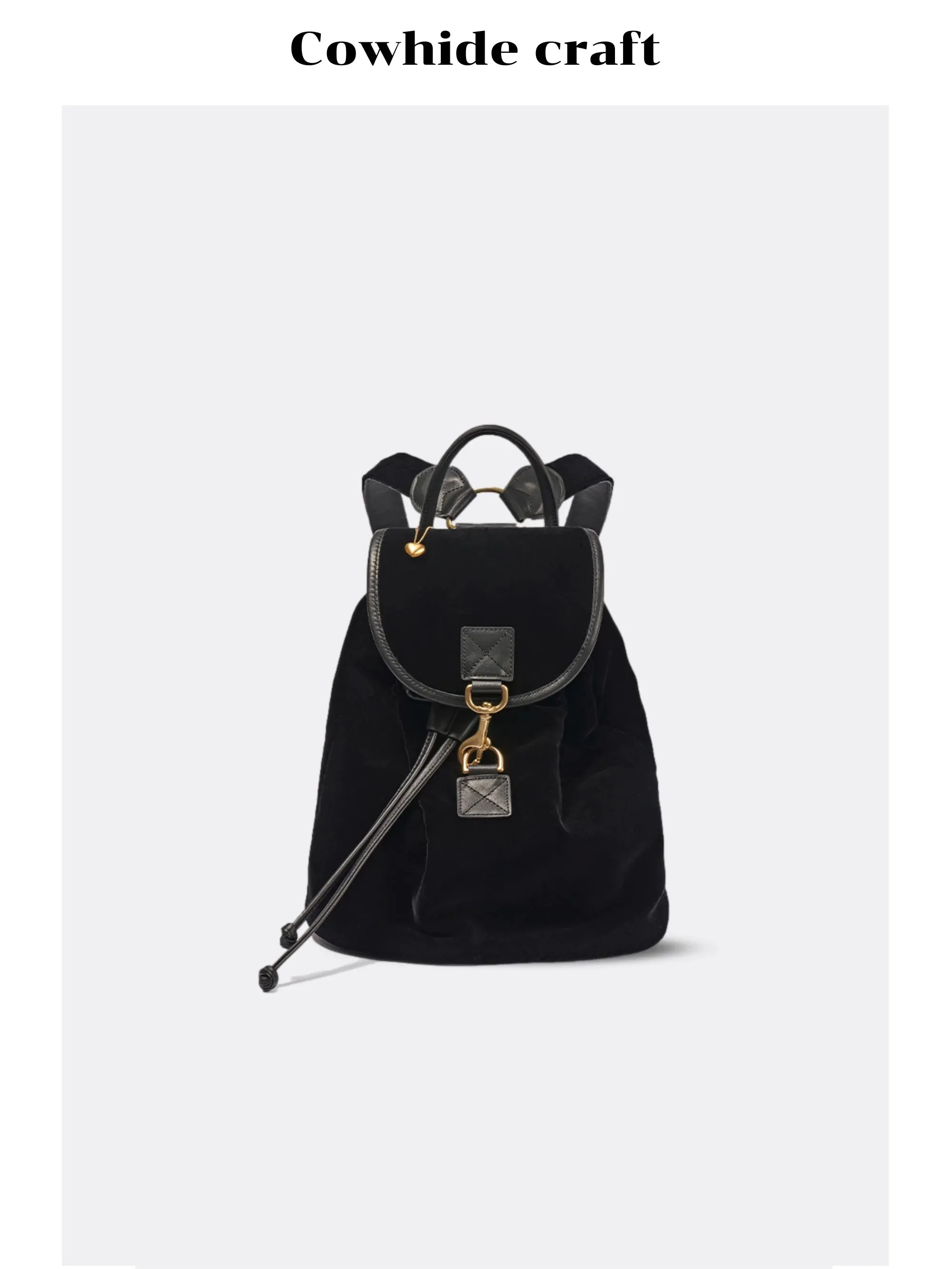 Velvet and Leather Backpack