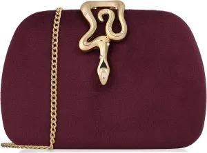 Velvet Evening Clutch Purse for Women-Snake Clasp Formal Handbag,Hard Shell Design Bag for Weddings, Parties, Prom