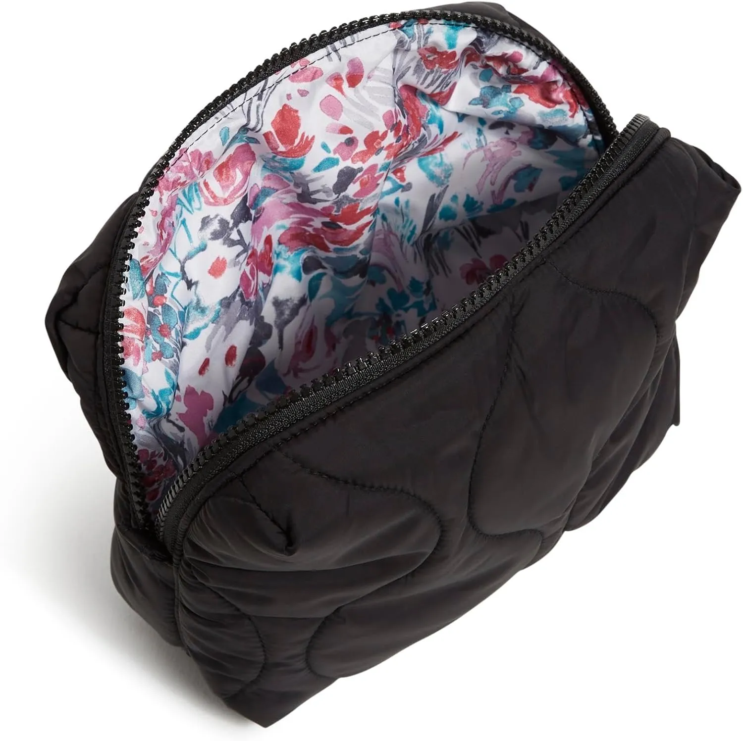 Vera Bradley Women's Featherweight Medium Cosmetic Makeup Organizer Bag, Black, One Size