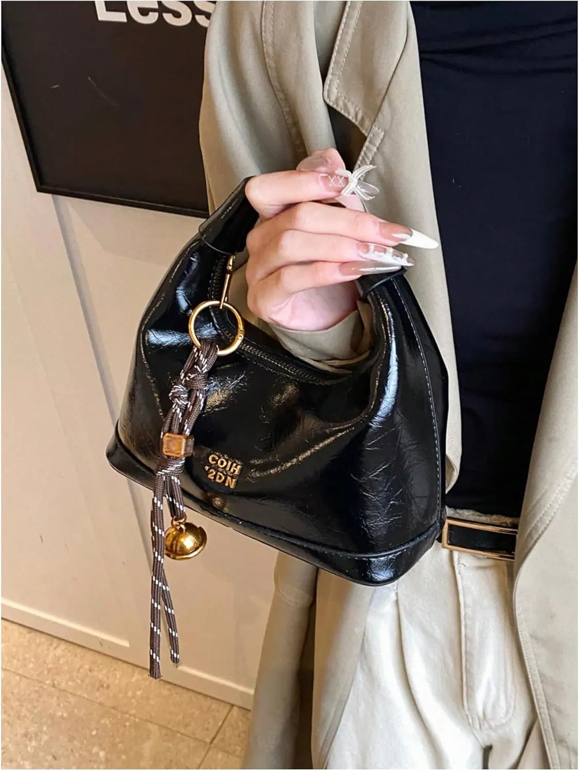 Verdusa Women's Snake Skin Texture PU Tote Bag Vintage PU Leather Shoulder Bag with Zipper